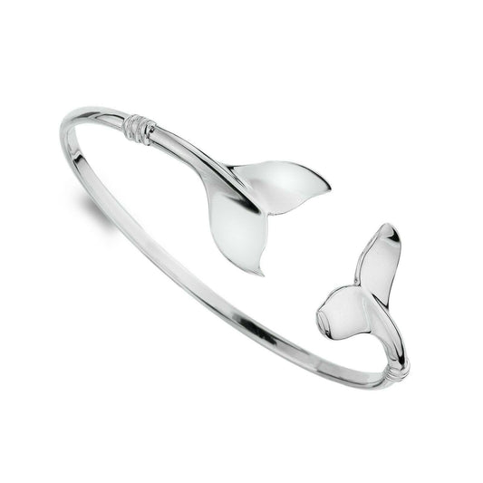 Whales Tail Torque Bangle Solid Sterling Silver Torc Hallmarked Luxury Box