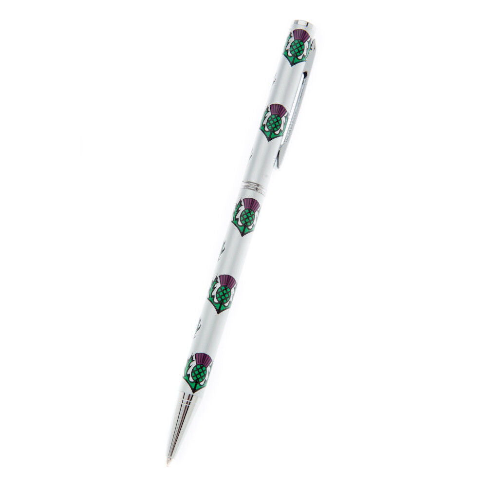 Ballpoint Pen Silver Plated Celtic Thistle Black Ink Brand New Boxed