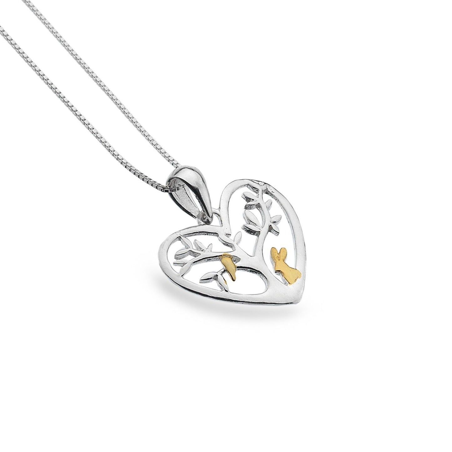 Animal Love Heart Pendant Sterling Silver Hallmarked Necklace All Chain Lengths