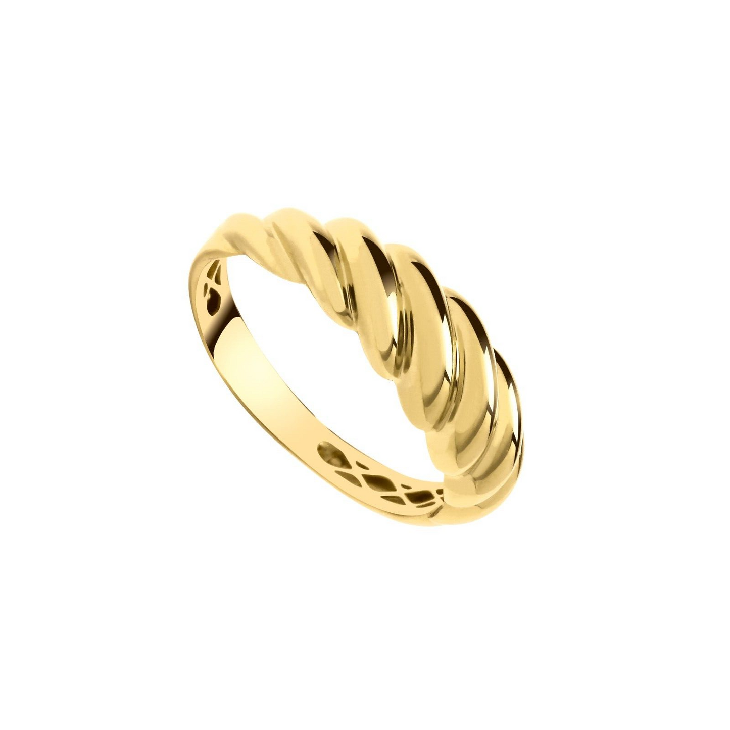 9ct Yellow Gold Rope Ring Hallmarked Sizes K - S