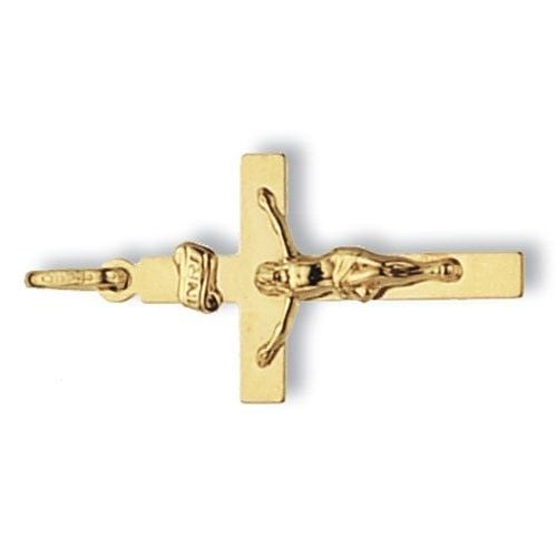 9ct Yellow Gold Crucifix Cross Pendant Medium 27 x 16mm Christening Communion