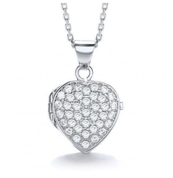 Sterling Silver Heart Locket 16 - 18" Chain Luxurious Packaging 925 Hallmarked