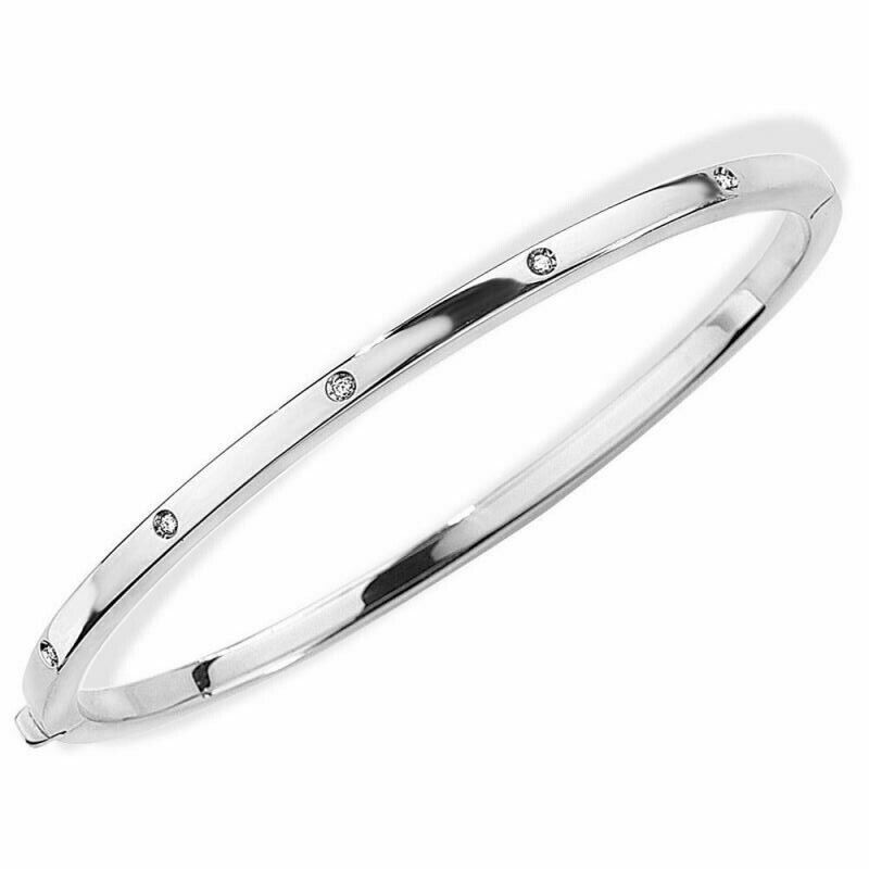 18ct. White Gold Diamond Bangle