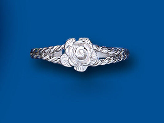 Rose Ring Solid Sterling Silver Ladies