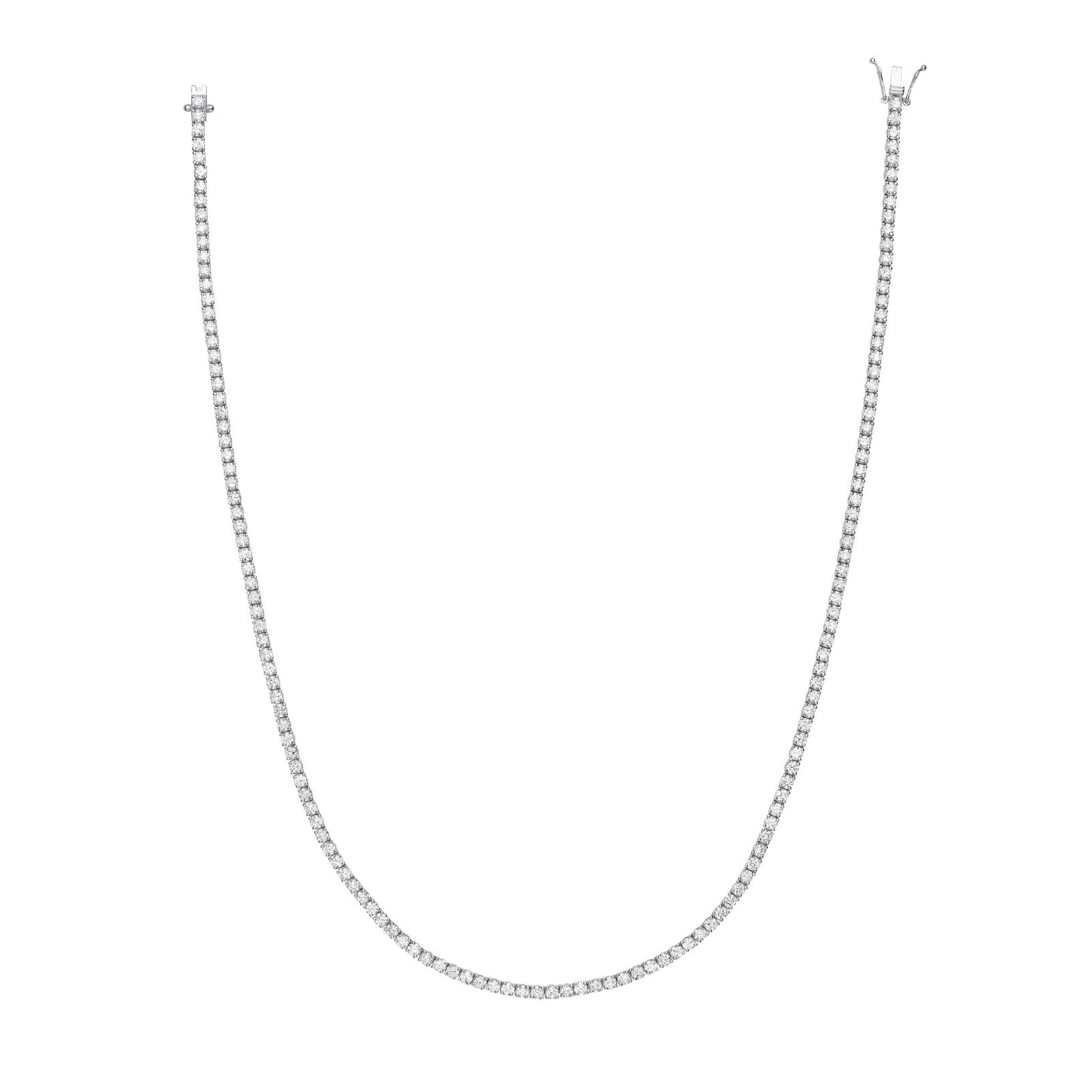 18ct White Gold 10.00ct Diamond 17 Inch Necklace Certificated Made in London