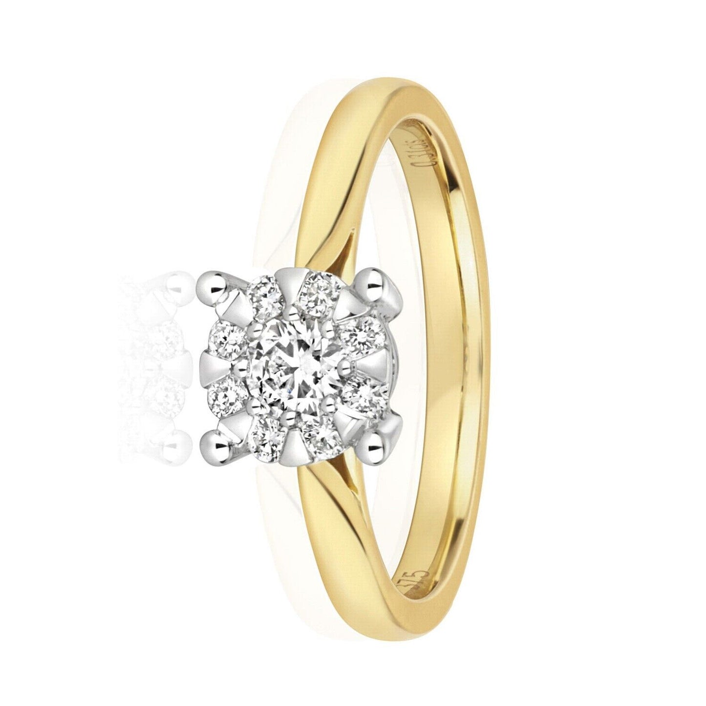 Real Diamond Engagement Ring 9ct Yellow Gold Brilliant Set Solitaire 0.30ct