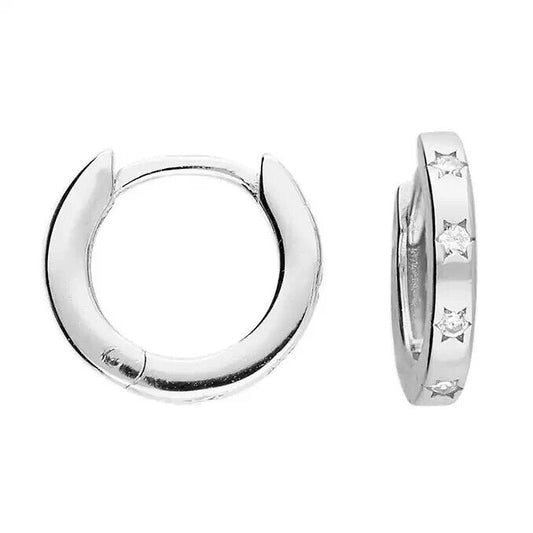 Men's Star Huggie Hoop Earring Single Earring 925 Silver
