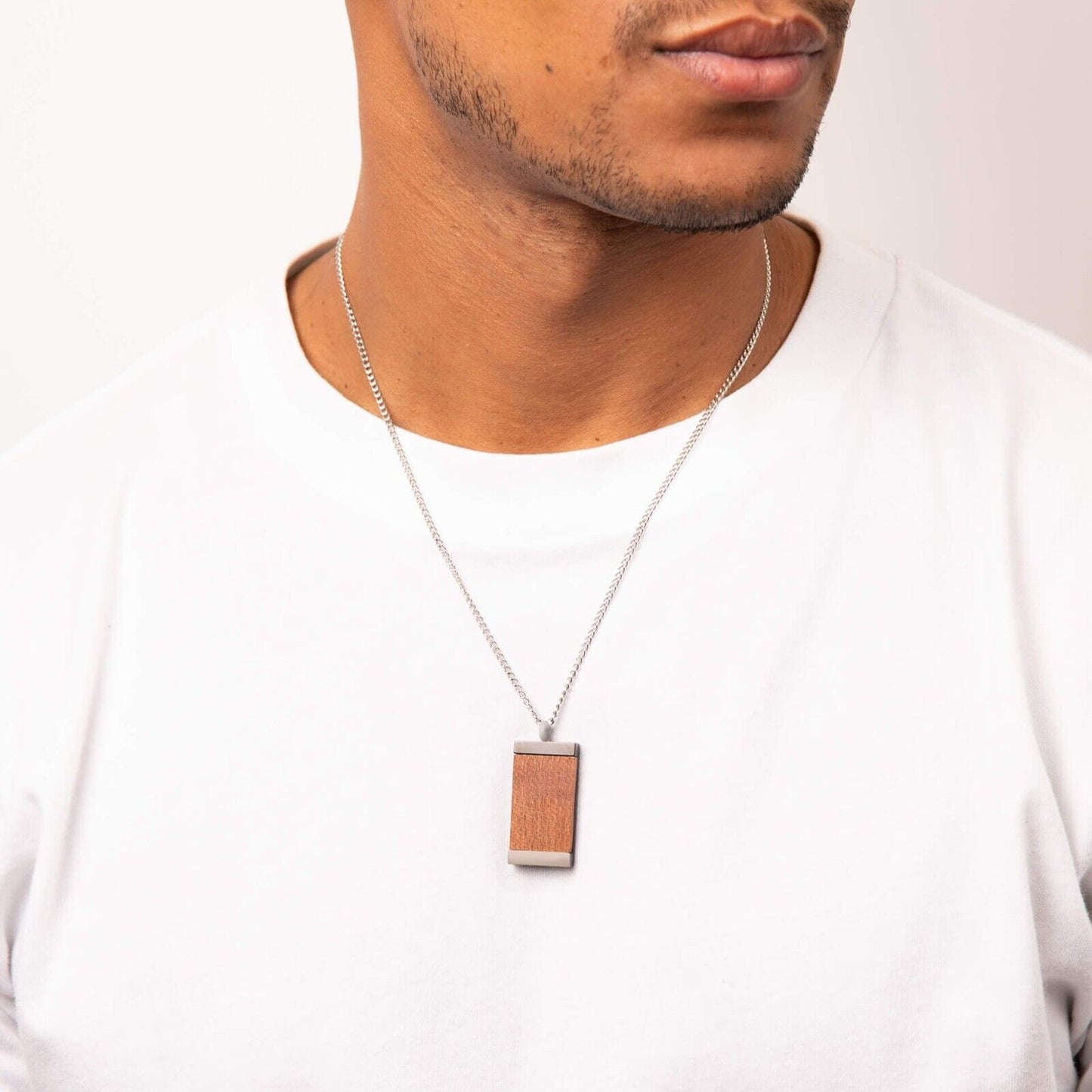 Fred Bennett Wood Dog Tag Necklace 48-53cm N4583 Free Engraving