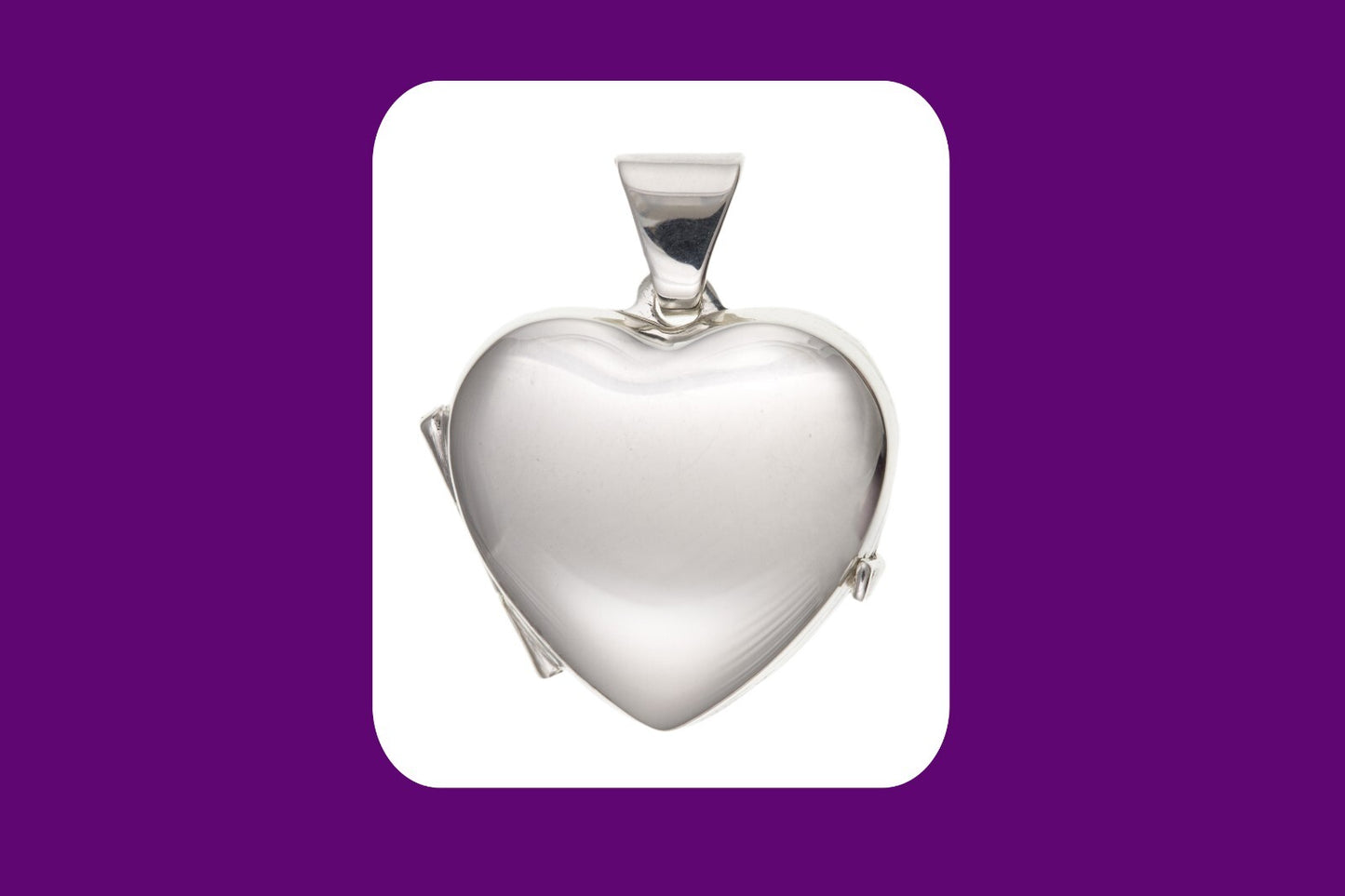 Plain Heart Locket Solid Sterling Silver 925 Hallmark 16mm