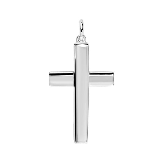 Fred Bennett Cross Pendant Sterling Silver Platinum Plated P5387X Free Engraving