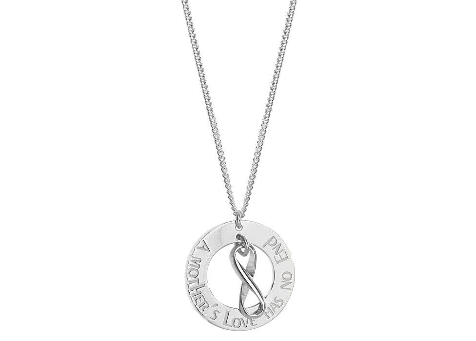 A Mother's Love Necklace Sterling Silver 18" Length 925 hallmark British Made
