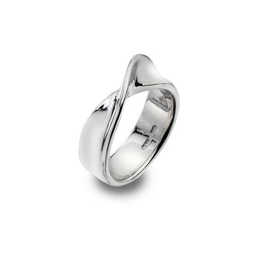 Solid Silver Twist Band Ring Sterling 925 Size J - Q Brand New