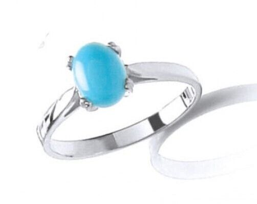 Turquoise Ring Sterling Silver Turquoise Solitaire Ring