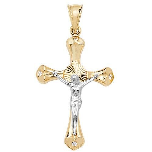 9ct Gold Crucifix Cross Pendant Large 38 x 26mm Christian Christening Communion