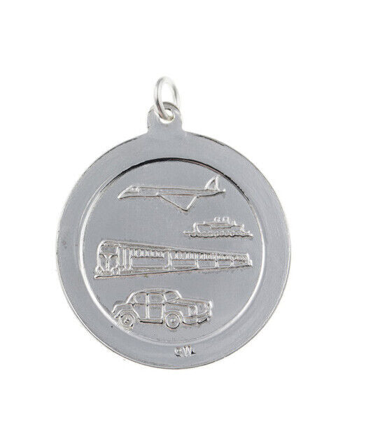Double Sided St Christopher Pendant Sterling Silver Hallmark All Chain Lengths