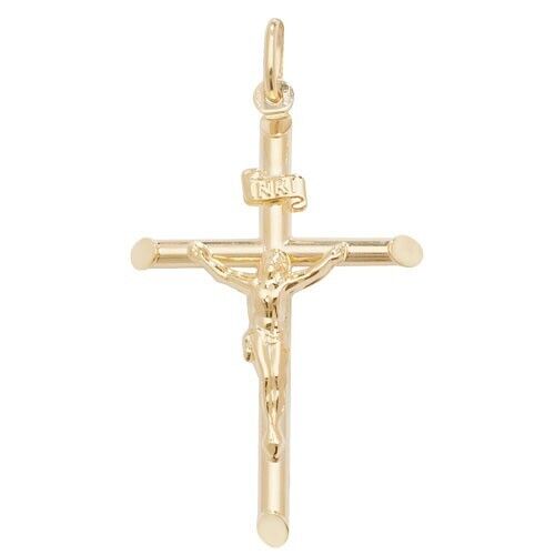 9ct Yellow Gold Crucifix Cross Pendant Large 50 x 30mm Christening Communion