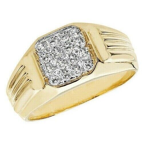 9ct Yellow Gold Gents Signet Ring Gemstone Hallmarked