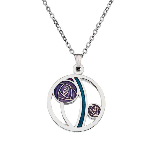 Mackintosh Rose Pendant Necklace Cut Out Design Silver Plated Branded Packaging