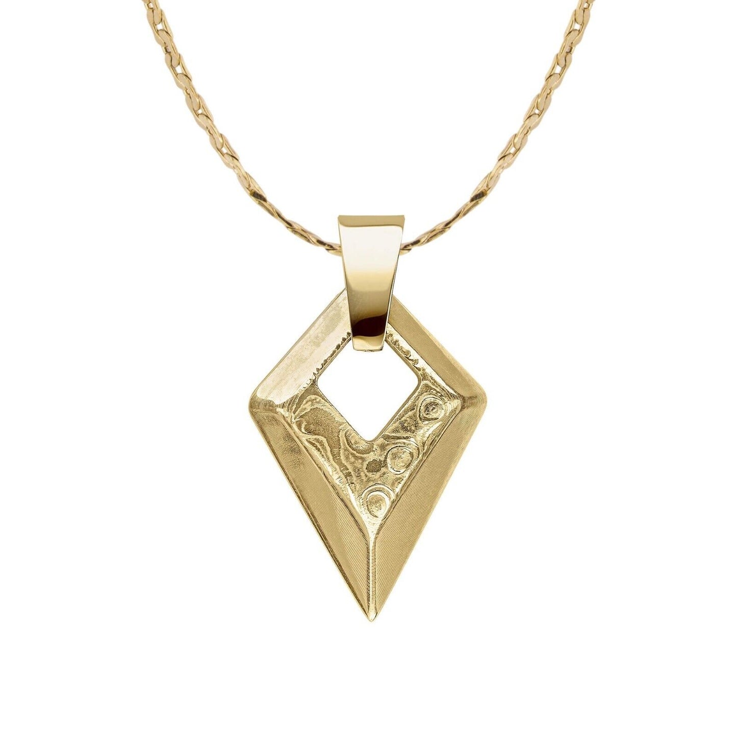 Fred Bennett Damascus Steel Arrowhead Pendant 61cm P5382