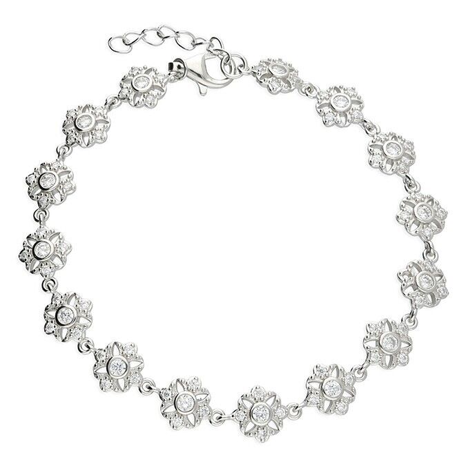 Vintage Style Floral Bracelet Ladies Bracelet 925 Sterling Silver
