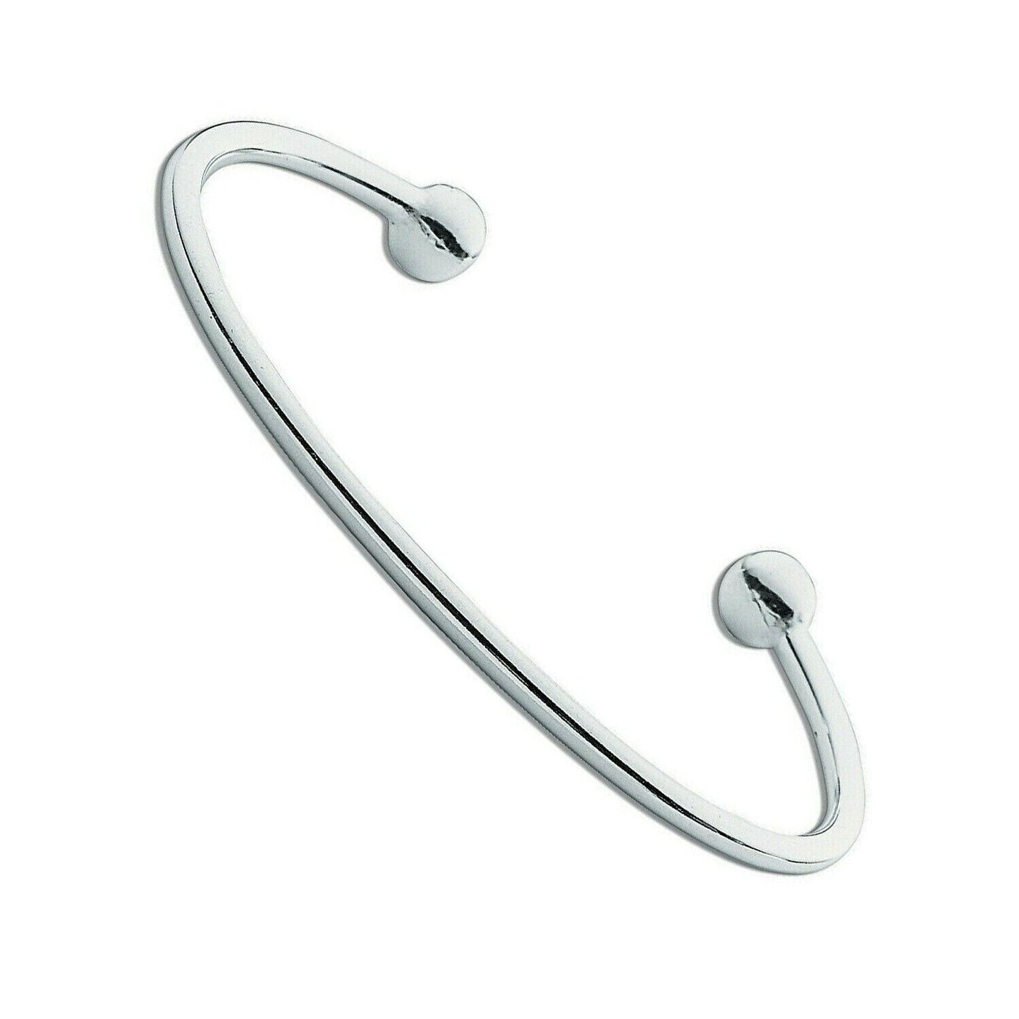 Silver Childs Torque Bangle Hallmarked British Made Girls and Boys Cuff Boxed