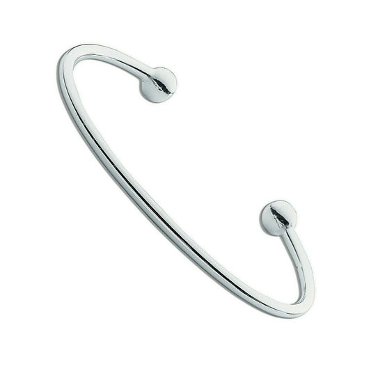 Silver Childs Torque Bangle Hallmarked British Made Girls and Boys Cuff Boxed