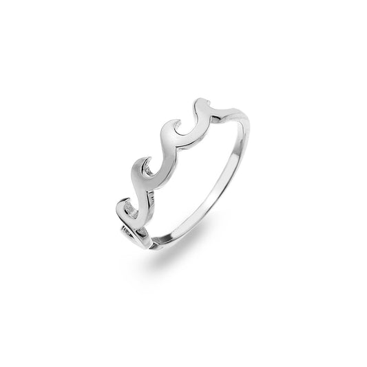Solid Silver Sculptured Wave Ring Sterling 925 Stamped Size J - Q Brand New Gift