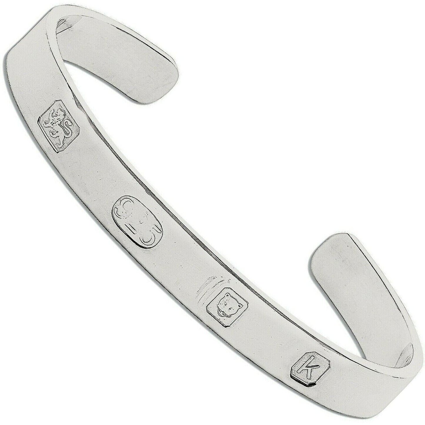 Ladies Silver Hallmark Bangle Solid Full Hallmark British Made Heavy Weight