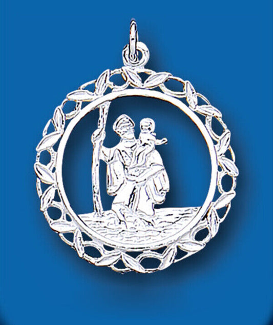 St. Christopher Pendant Sterling Silver 925 Hallmark All Chain Lengths