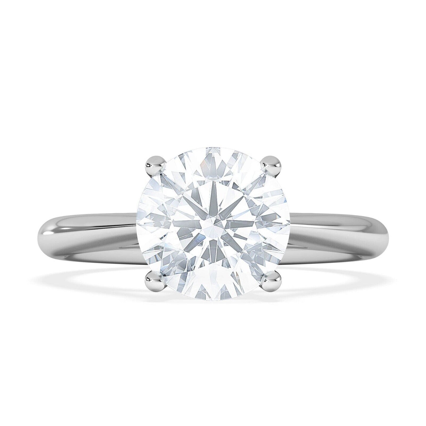 18ct White Gold 2.00ctw Round Brilliant Cut Solitaire Wed Fit Lab Grown Diamond