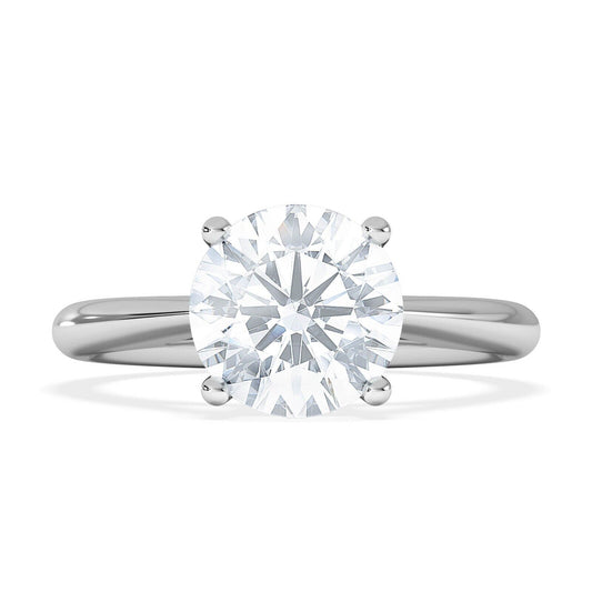 18ct White Gold 2.00ctw Round Brilliant Cut Solitaire Wed Fit Lab Grown Diamond