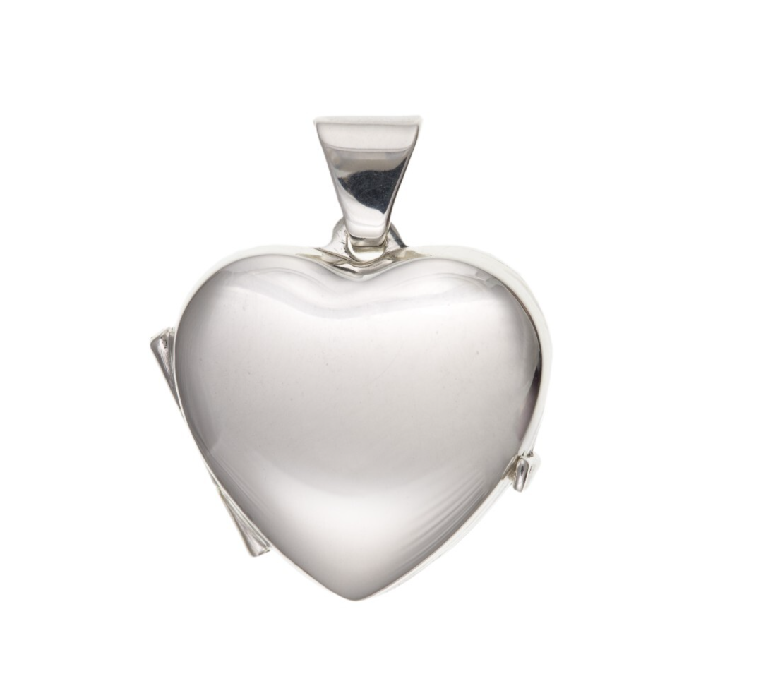 Plain Heart Locket Solid Sterling Silver 925 Hallmark 22mm