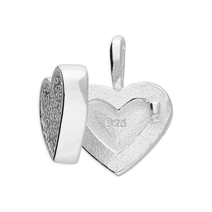 Sterling Silver Locket Pave Set Mini Heart Locket 925 Hallmark