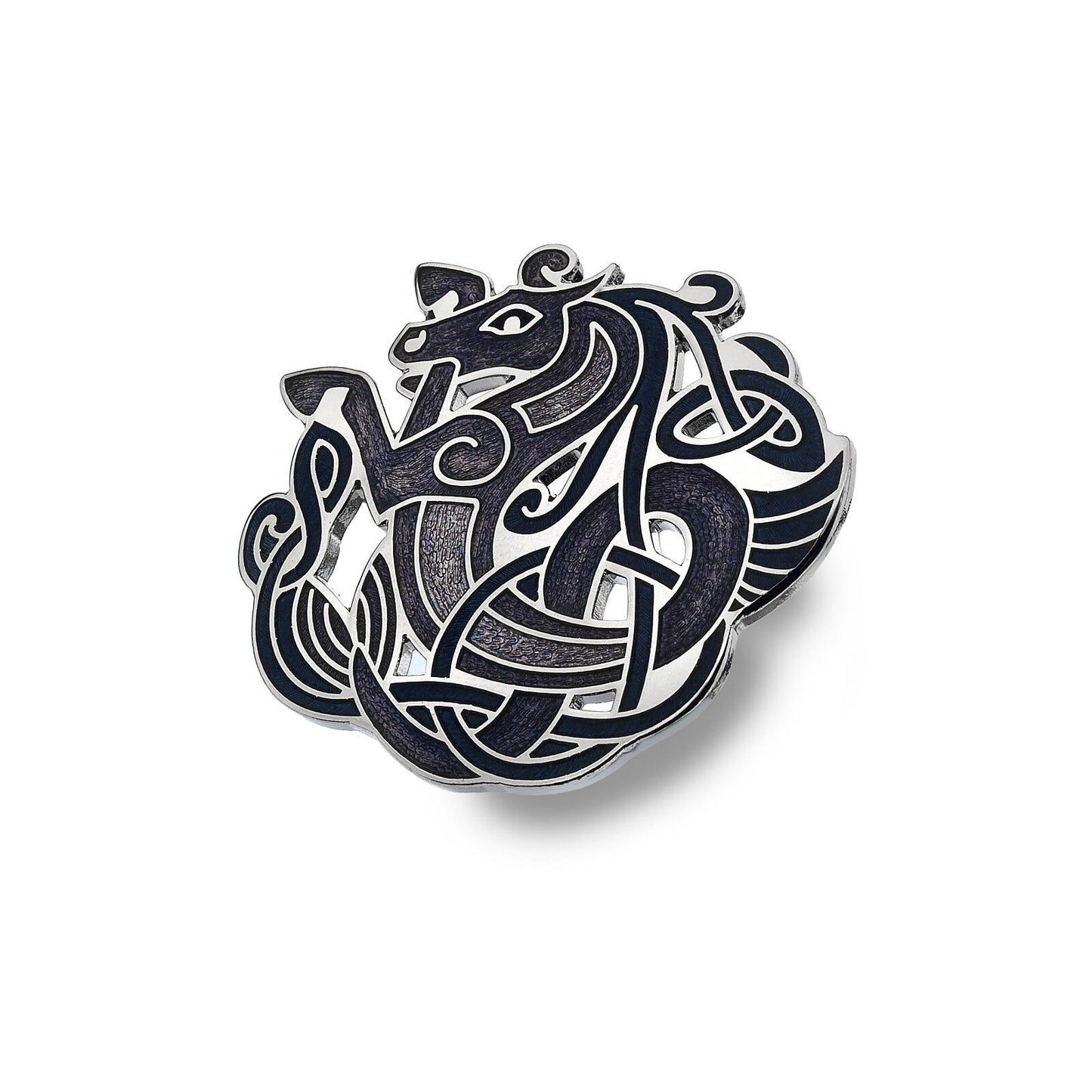 Celtic Horse Brooch Silver Plated Purple Brand New Gift Packaging