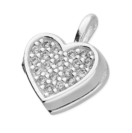 Sterling Silver Locket Pave Set Mini Heart Locket 925 Hallmark