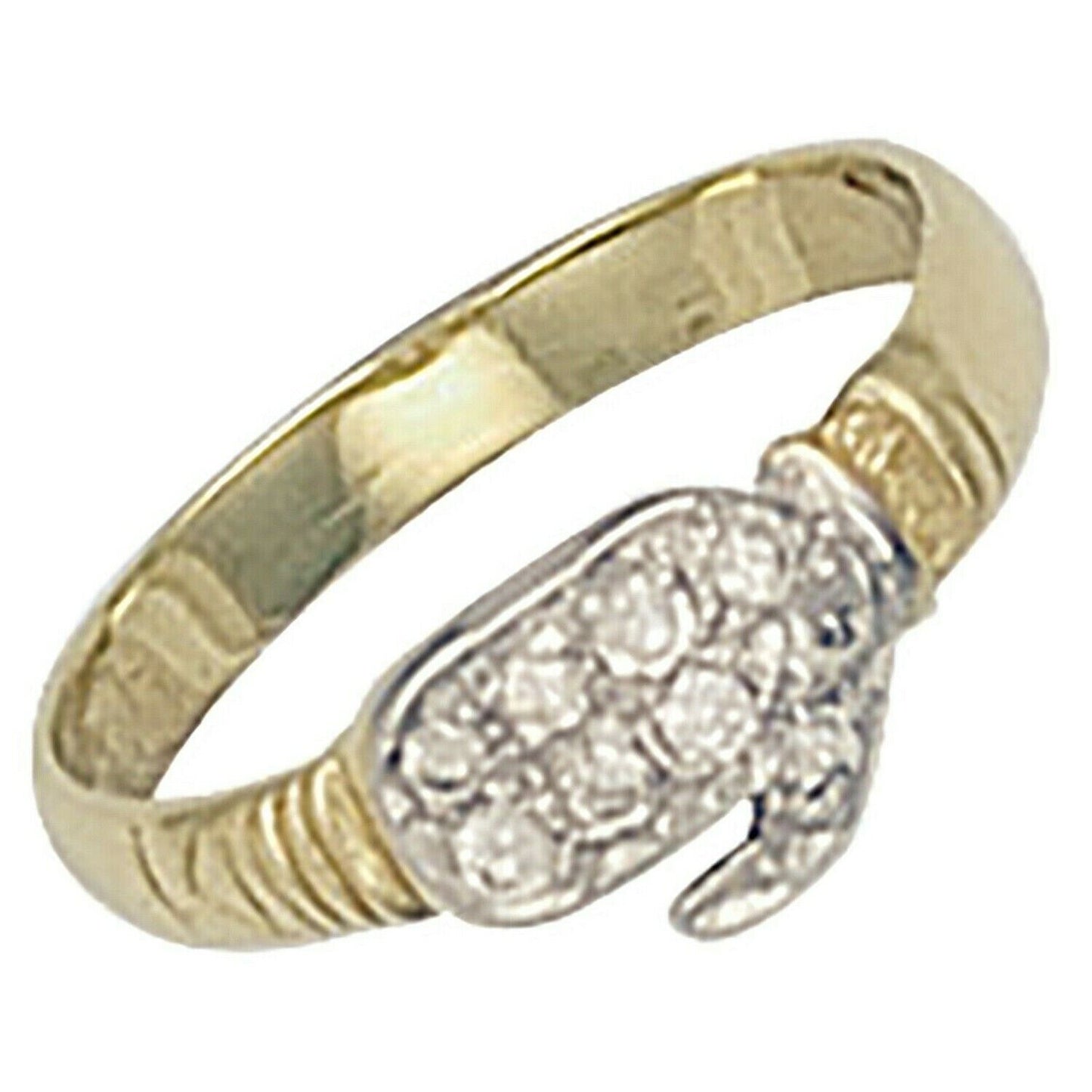 Baby Child's Boxing Glove Ring Solid Yellow Gold British Made Hallmarked