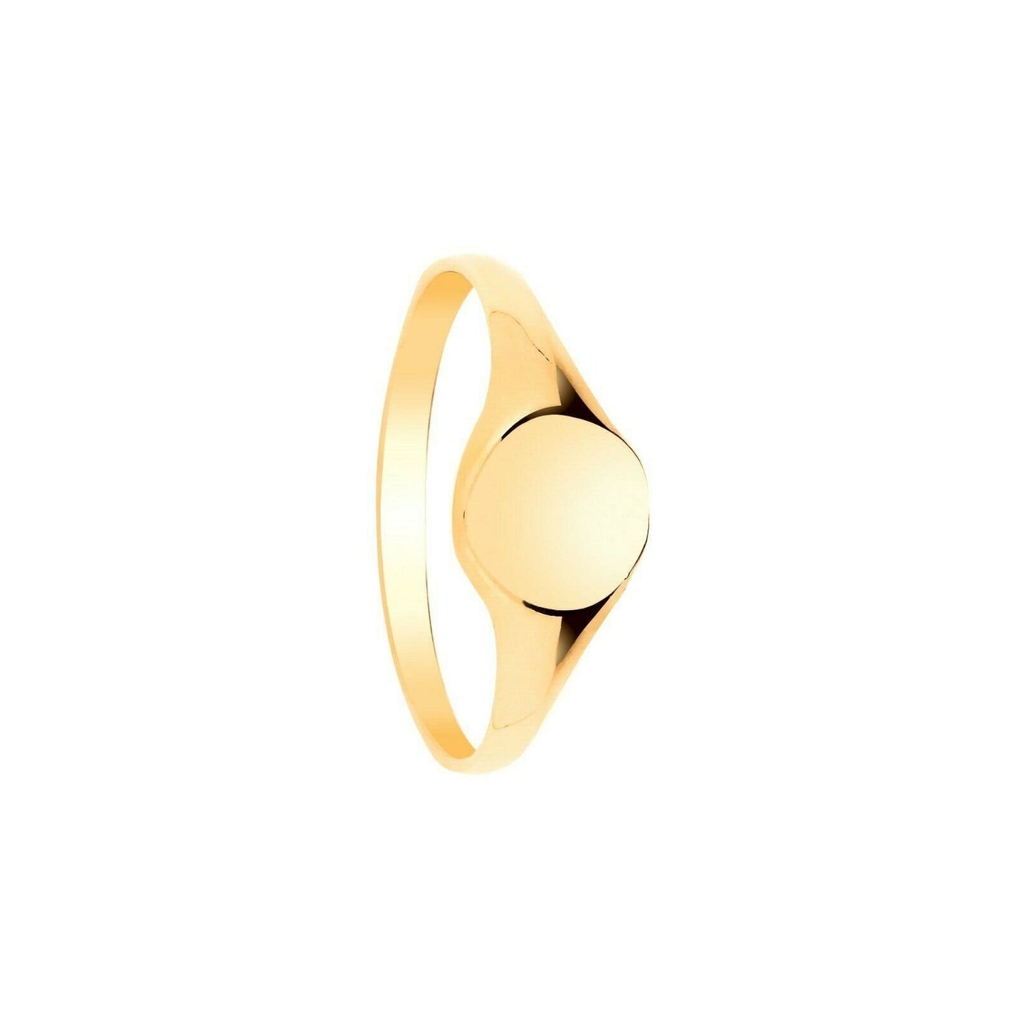 Child's Gold Signet Ring Baby Yellow Gold Oval Hallmarked British Made size A-H
