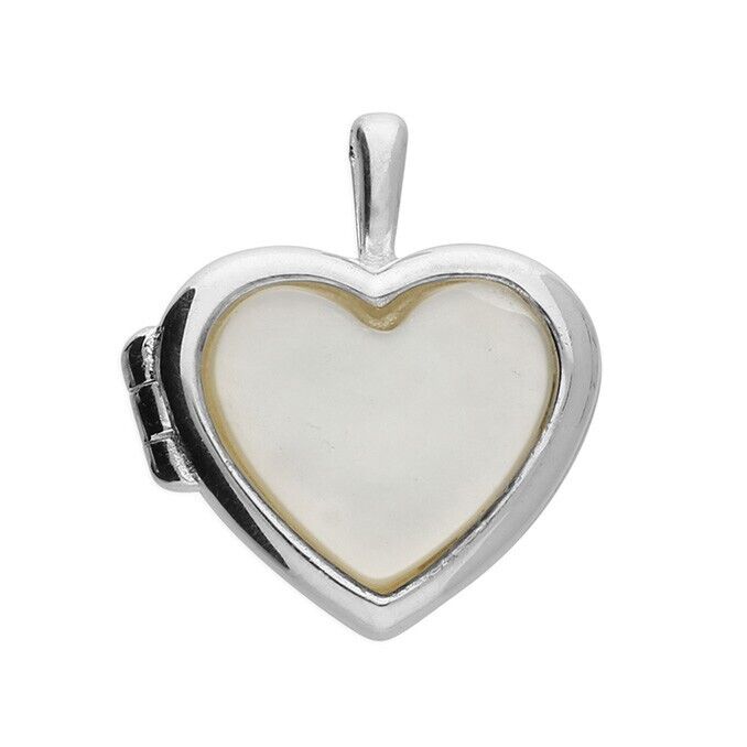 Sterling Silver Small Locket Double Sided Mother of Pearl and Lapis Handmade