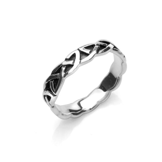 Celtic Knot Wedding Band Ring Sterling Silver 925 Hallmark Size J - Q Brand New