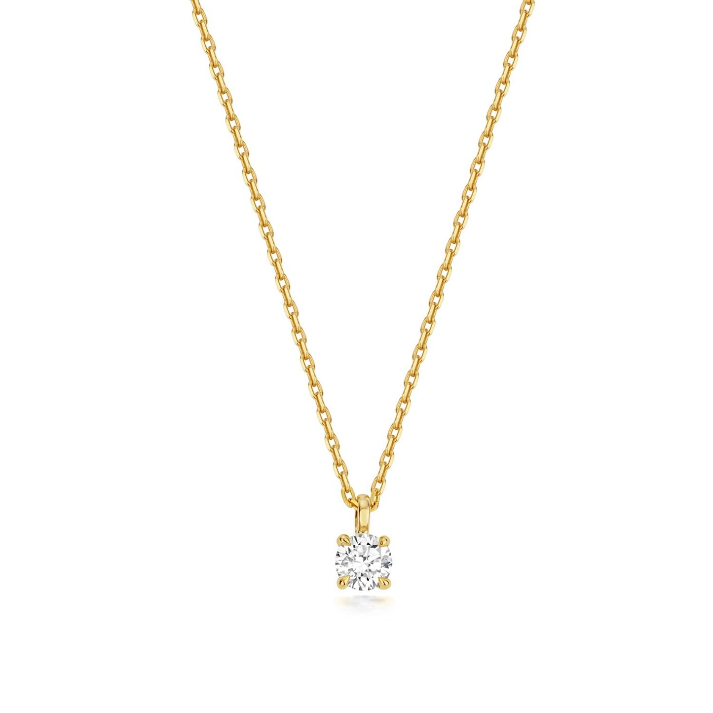 Lab Grown Diamond Necklace in 9ct Yellow Gold Hallmarked 15 - 17" Adjustable
