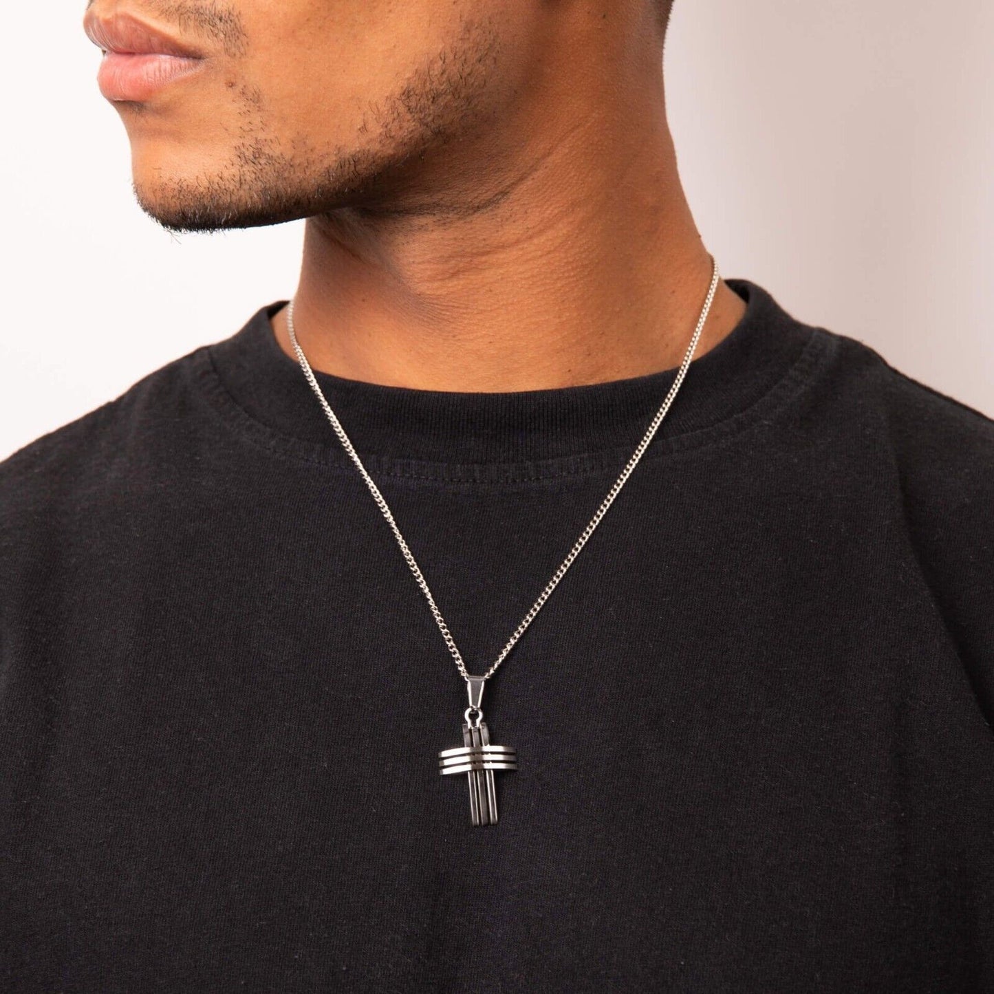 Fred Bennett Triple Bar Cross Pendant 50cm P2563