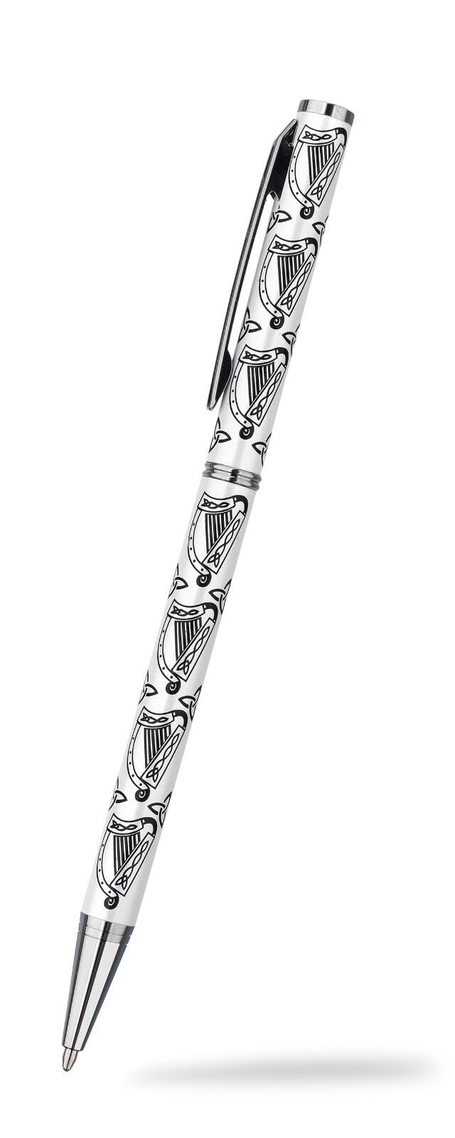 Irish Harp Ballpoint Pen Silver Plated Celtic Brand New Boxed Various Colours