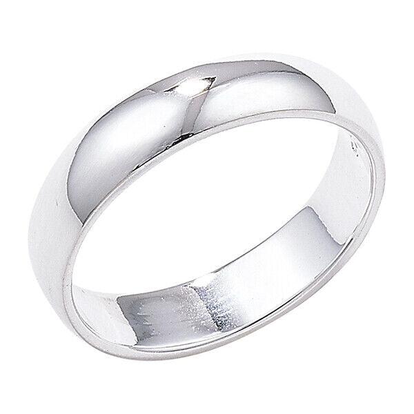 3mm Wedding Band Ring Sterling Silver Rhodium Plated 925 hallmark Sizes J - R