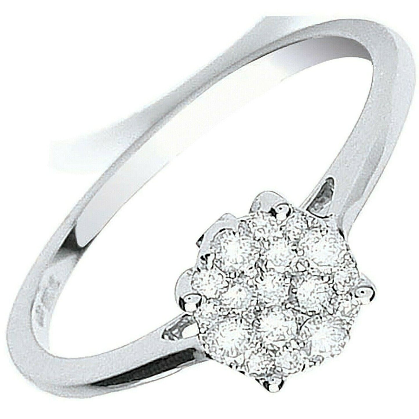 Real Diamond Ring 18ct White Gold 0.25ctw Sizes J K L M N O P Q