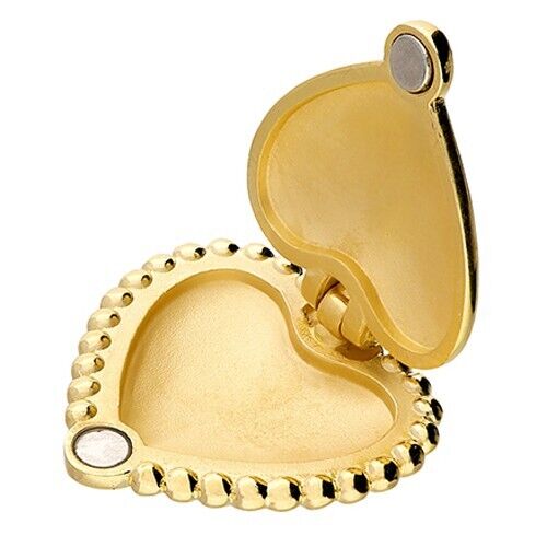 Sterling Silver Heart Locket 20mm Beaded Edge Heart 18ct Gold Plated 18" Chain