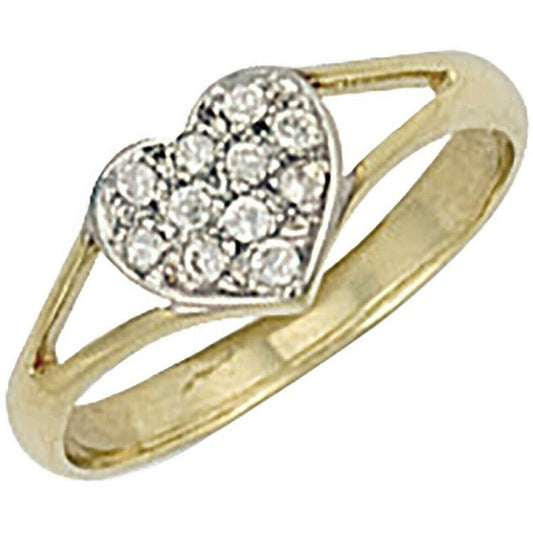 Baby Child's Heart Ring Solid Yellow Gold British Made Gemstone Hallmarked