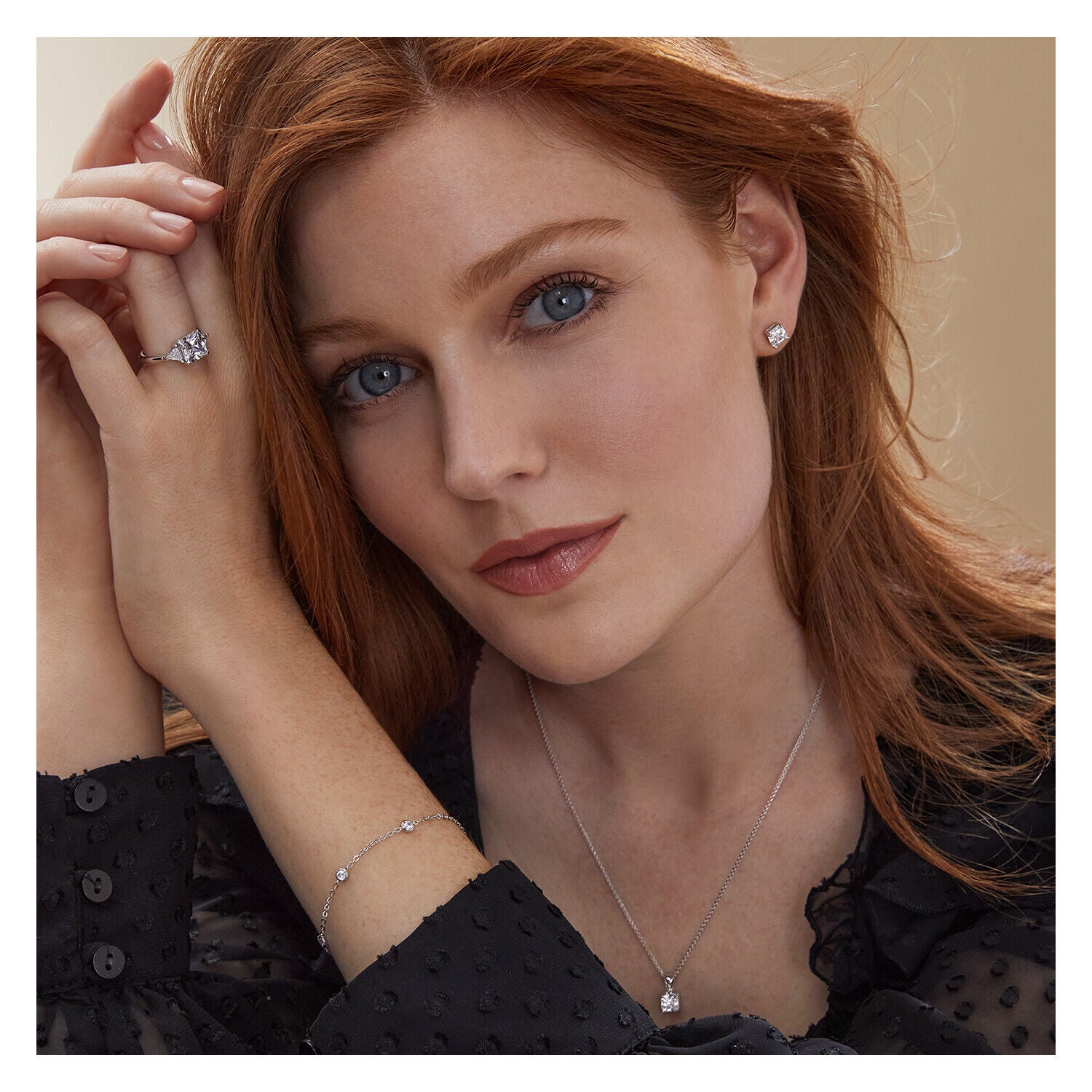 Sterling Silver Trilogy Ring 8mm Asscher Centre Gemstone 4mm Trillion Shoulders