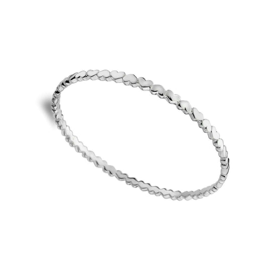 Solid Silver Heart Bangle Forever and Always Hallmarked Boxed