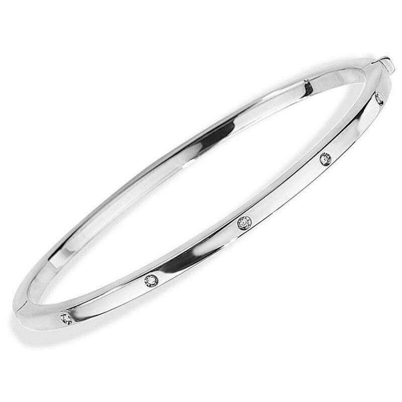 18ct. White Gold Diamond Bangle