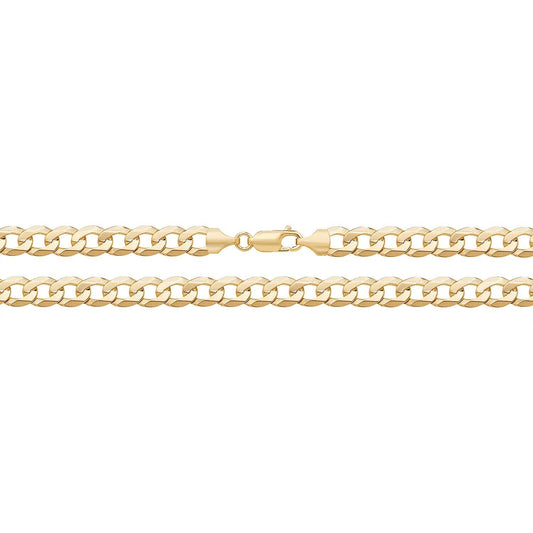 Heavy Yellow Gold Curb Chain 20" Gents 7mm Wide Hallmark British 20 Grams New
